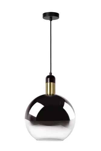 Светильник подвесной Julius  34438/28/65 Lucide прозрачный серый 1 лампа, основание чёрное в стиле модерн шар фото 2